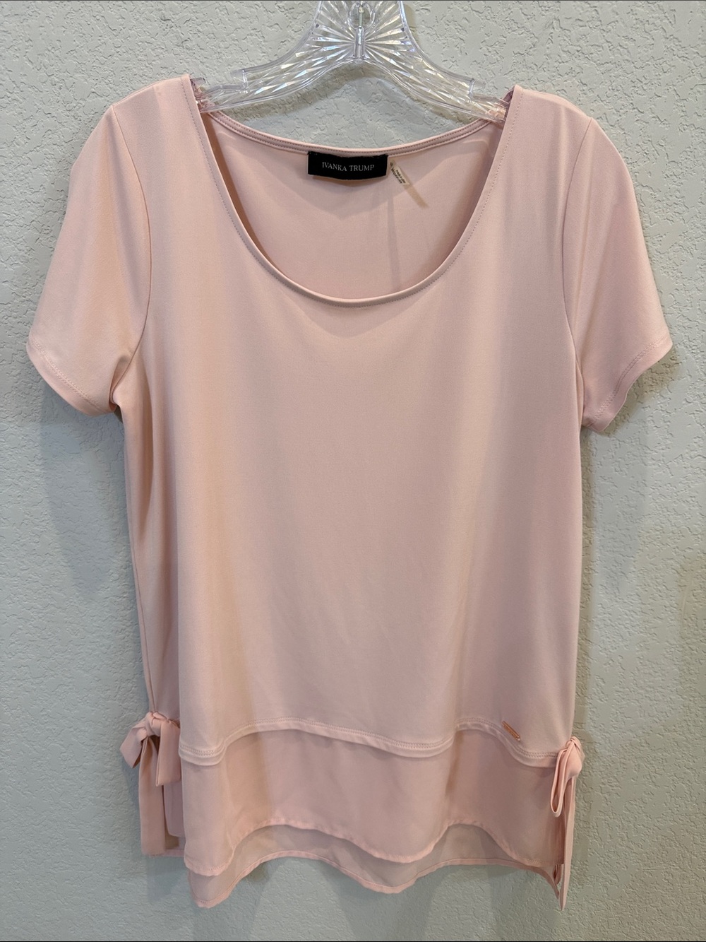 Ivanka Trump Blush Pink Short Sleeve Knit Top